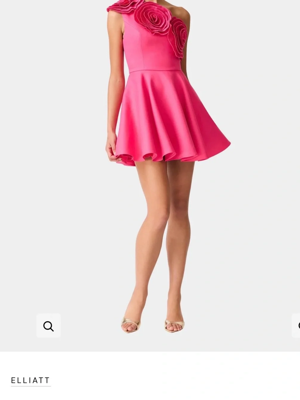 NWT Elliatt Noralyn Hot Pink Circle Skirt - High Waist A-Line Mini Dress - Picture 3 of 9
